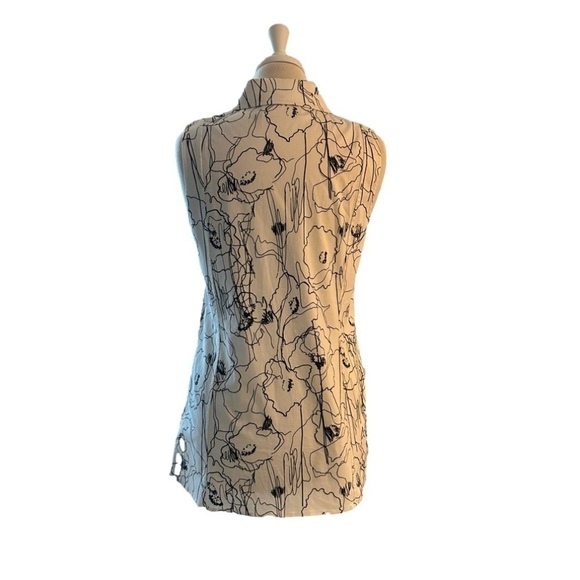 JASON Wu White & Black Button Down Sleeveless Top Size 6 - Picture 3 of 5